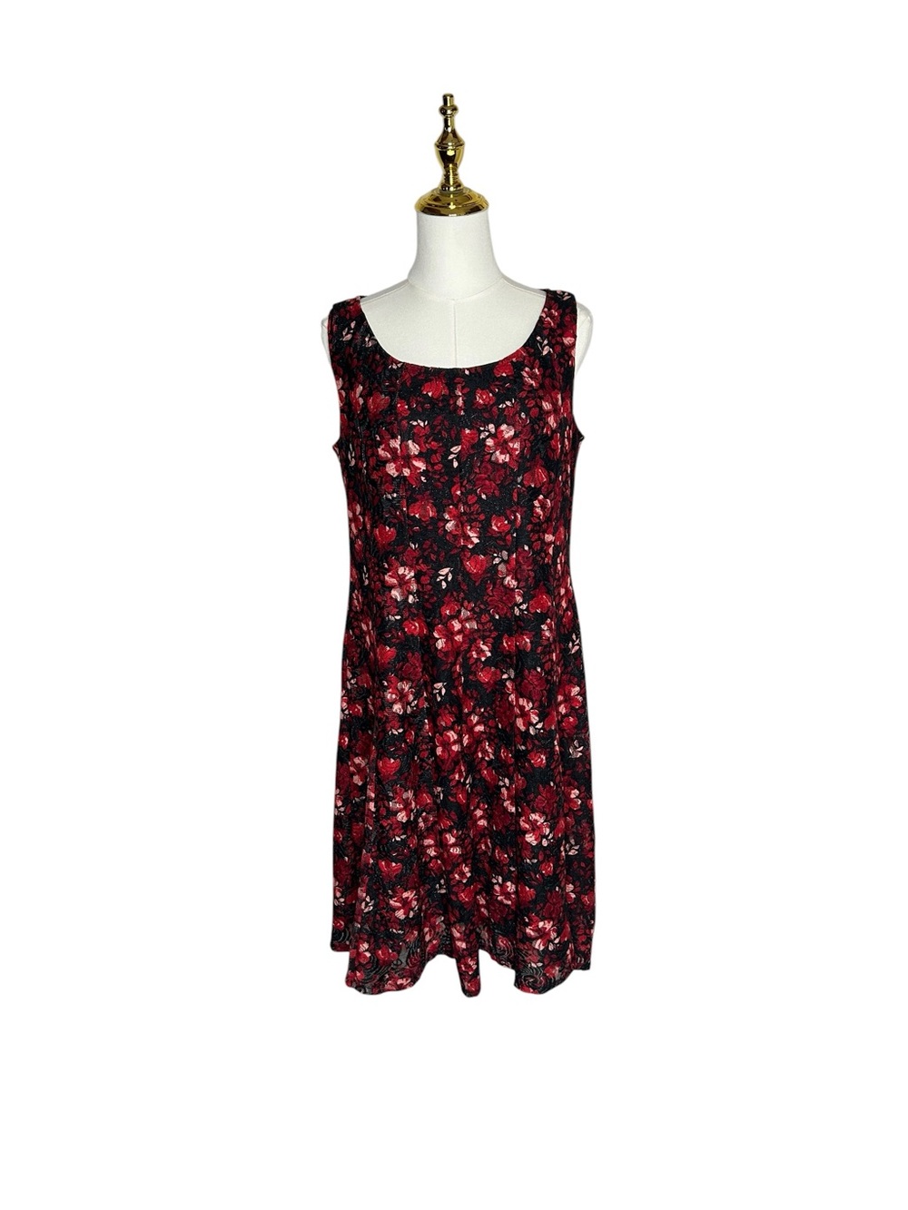Perceptions Whimsigoth Sleeveless floral Lace Midi Dress Dark Romantic Sz M 90s